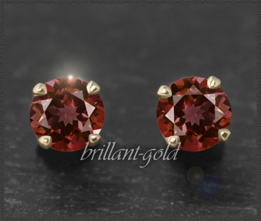 Ohrstecker 585 Gold Granat rot 4,5,6,7mm